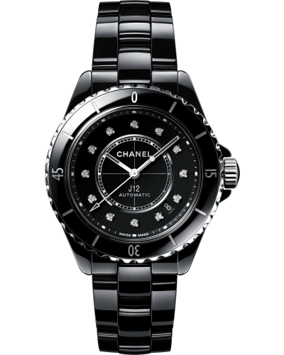 CHANEL CHANEL J12 CALIBRE 12.1 38mm Black highly resistant ceramic, steel and diamonds (watches)